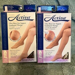Ativa Tan Compression, thigh high, panty hose, Suntan